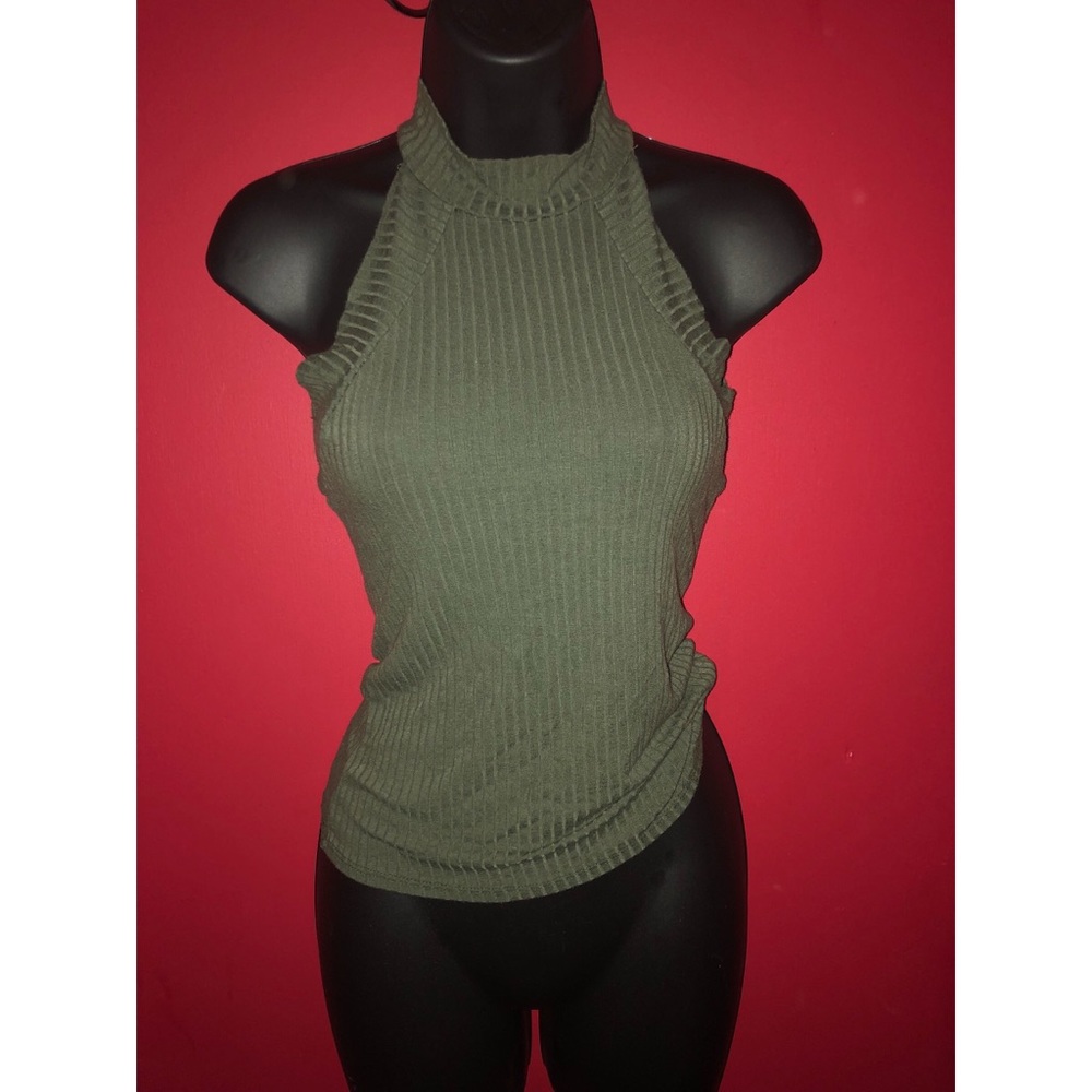 No sleeve Olive Green top